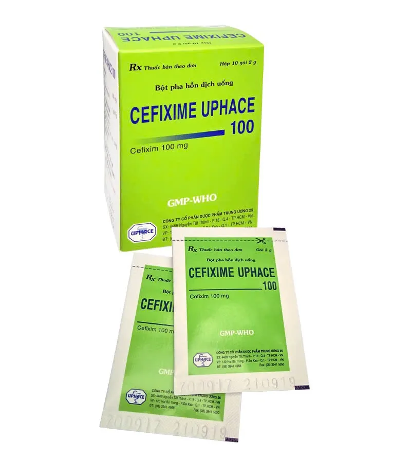 Cefixim 100 mg TW 25 (Hộp 10 gói × 1 g) – Kháng sinh Cephalosporin thế hệ 3, điều trị nhiễm khuẩn hô hấp & tiết niệu hiệu quả